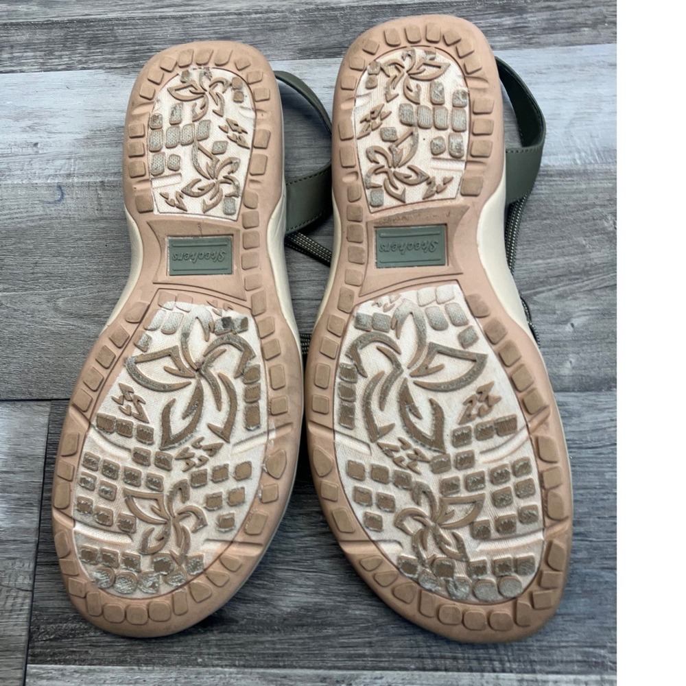 Skechers Reggae Slim Strappy Sandals Olive Green Memory Foam Womens Size 9 - Picture 6 of 7
